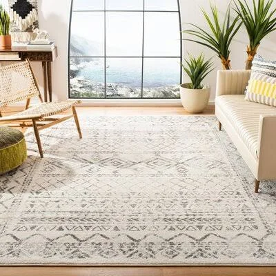 Rentz Ivory/Grey Area Rug Papa P Rug Size: Rectangle 8' x 10'