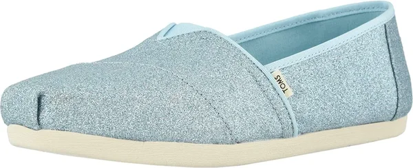 Toms Womens Classic Light Blue Glitter 9