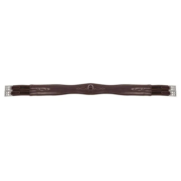 Shires Atherston Leather Overlay Girth - 56 - Austrailian Nut