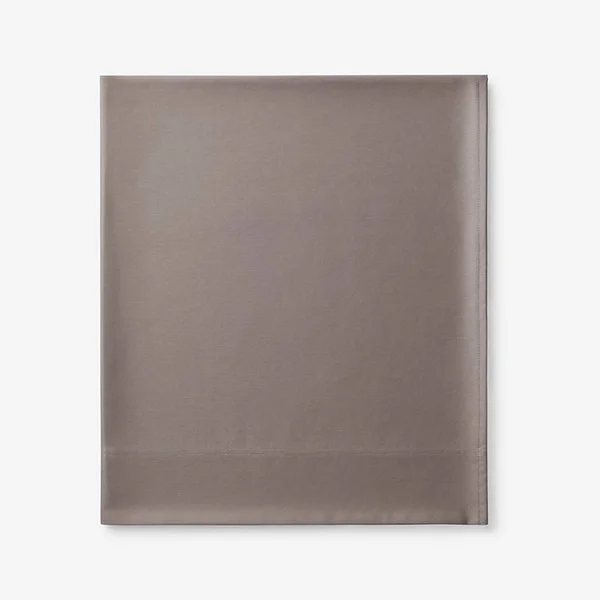 Legends Hotel Supima Cotton Wrinkle-Free Sateen Deep Pocket Flat Sheet - Mocha - Brown - Size Oversized Queen, The Company Store