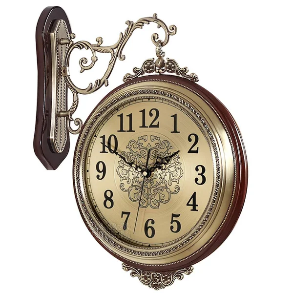 Dowolf 16'' Large Wall Clock Double Sided Clocks 360 Battery Operated Clock Luxury EUR - New