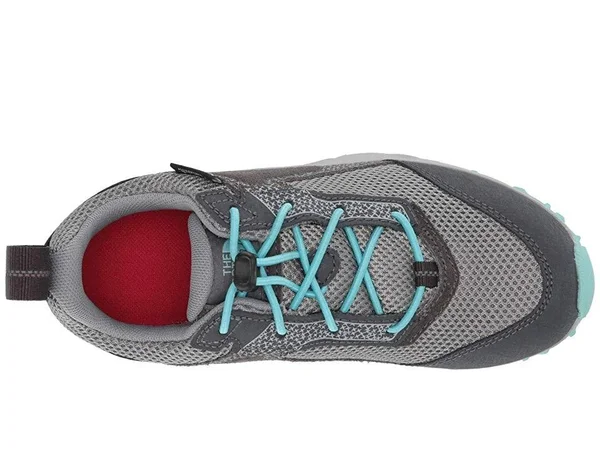 The North Face Juniors& Hedgehog Hiker II Waterproof Shoe - 1 - Blackened Pearl - Aqua Splash