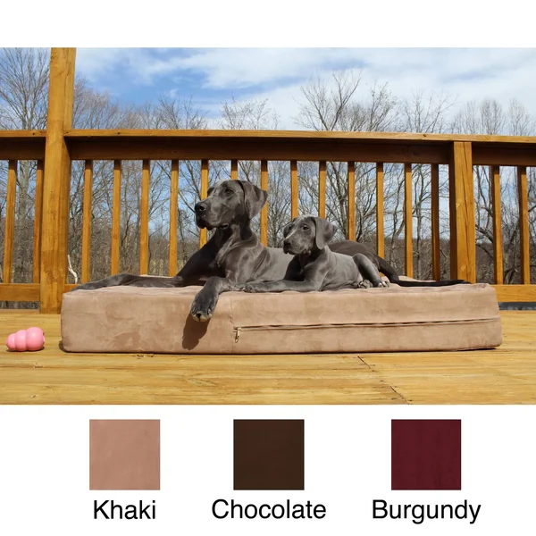 Big Barker 7 inch Pillow Top Orthopedic Dog Bed for Large and Extra Large Breed Dogs (Sleek Edition) - Brown