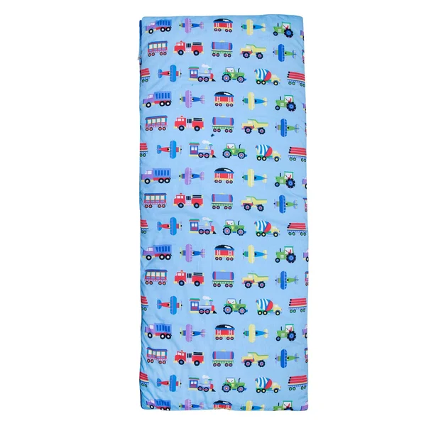 Wildkin Olive Trains, Planes & Trucks Sleeping Bag