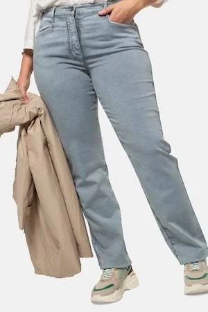 Plus Size Pants, Woman, Grey, size: 32, cotton/elastane, Ulla Popken