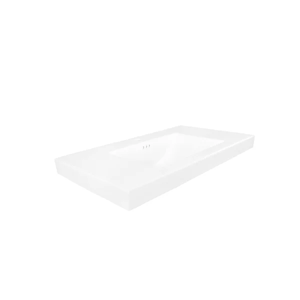 Ronbow 37 inch Evin Ceramic SinkTop with Single Faucet Hole in White