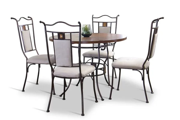 Baxton Studio Tirana Wood and Metal 5-Piece Transitional Dining Set