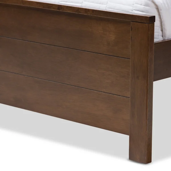 Catalina Modern Classic Mission Style Walnut Finished Wood Platform Bed Brown Twin - Baxton Studio