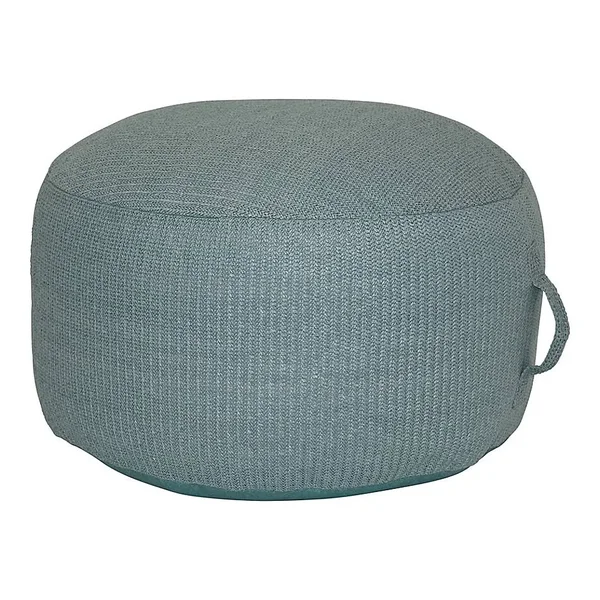 Bee & Willow Home Hermosa Round Indoor/Outdoor Pouf Ottoman in Turquoise Green