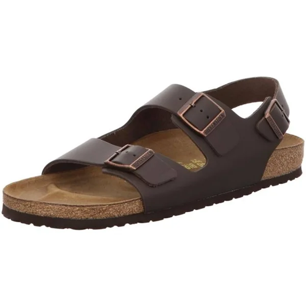 Birkenstock Milano Natural Leather Dark Brown Back-Strap Sandals