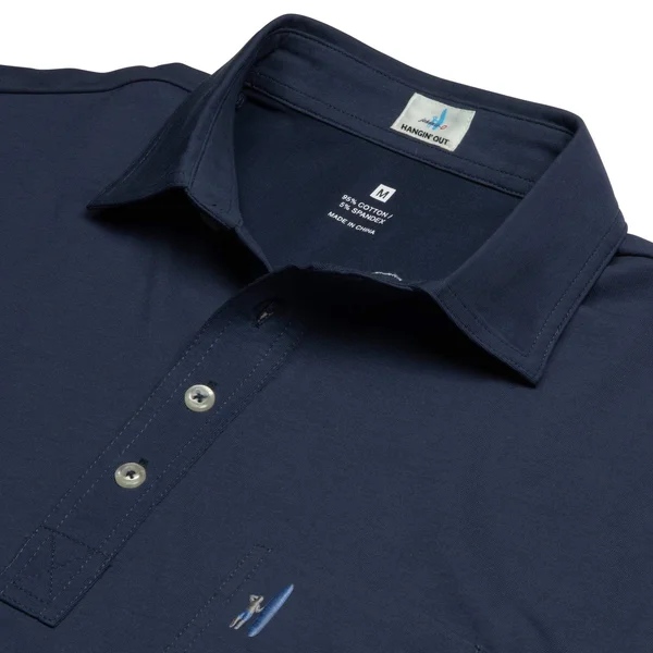 Johnnie-O The Original 4-Button Polo Shirt – Team Colors Wake in Gray and Royal - Size: Small