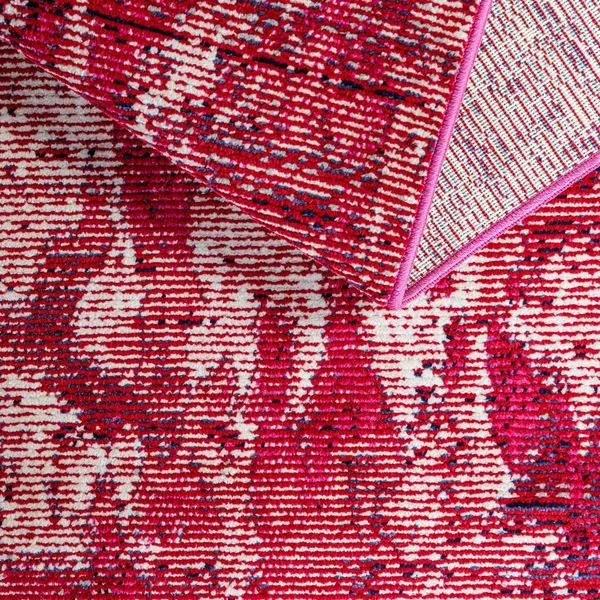 Starlight 6 ft Runner Red Abstract Area Rug