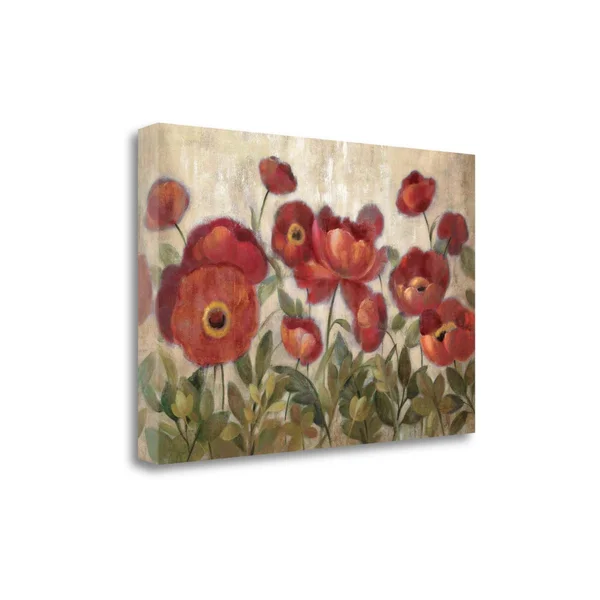 Tangletown Fine Art Daydreaming Flowers Red by Silvia Vassileva - Giclee Print, 47x22X32x22