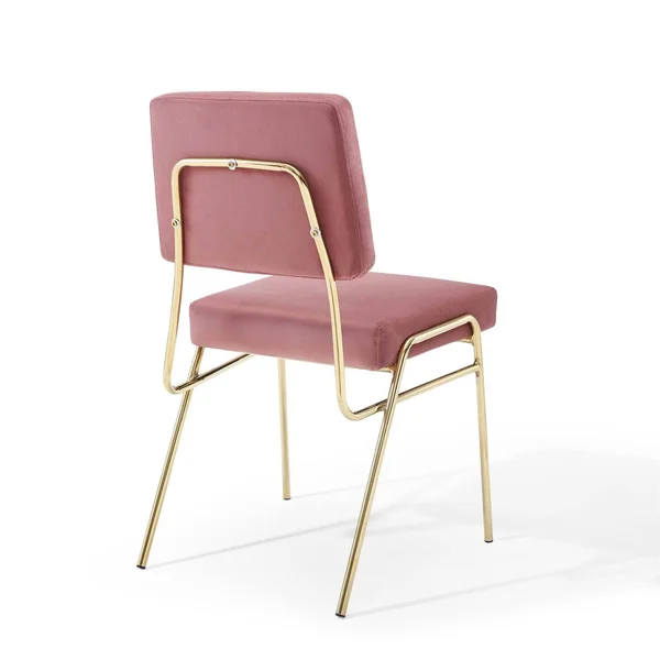 Modway Craft Performance Velvet Dining Side Chair - Gold Navy