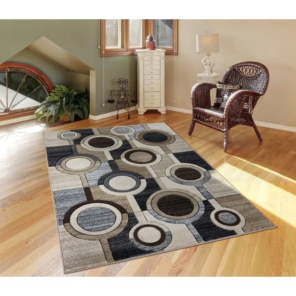 MDA Home Orelsi Brown/Gray Contemporary Polypropylene Area Rug - 3&9x22 x 5&9x22