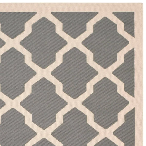 Safavieh Courtyard Anthracite & Beige 5&-3x22 x 5&-3x22 Square Indoor/Outdoor Rug