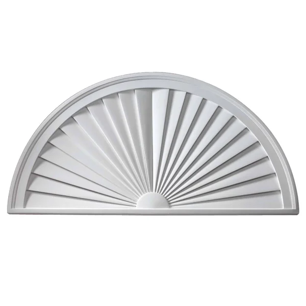 64x22W x 32x22H x 1 3/4x22P Half Round Sunburst Window Pediment