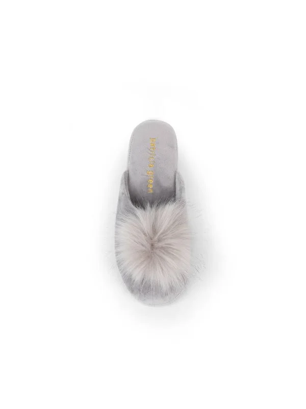 Patricia Green Daisy Pouf Slipper Charcoal, 7/S
