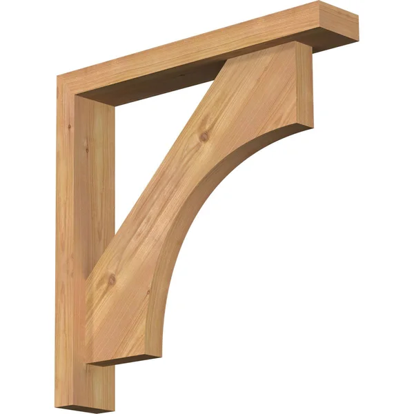 Ekena Millwork 1464416 3 1/2x22W x 20x22D x 20x22H Westlake Block Smooth Bracket w/ Offset Brace - Western Red Cedar