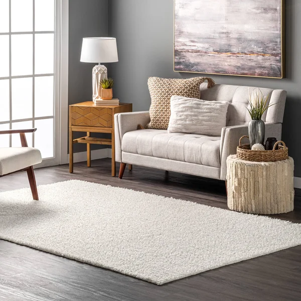 nuLOOM Marlow Machine Washable Soft Shaggy Faux Sheepskin Area Rug - 6& x 9& - White