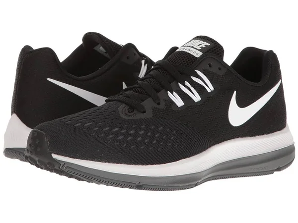 Nike Zoom Winflo 4 - Womens Running Shoes Black/White/Dark Grey Size 5