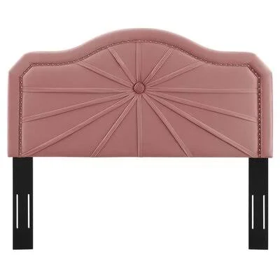 Geerts Upholstered Panel Headboard Red Barrel Studio Size: Twin, Upholstery: Heather Pink