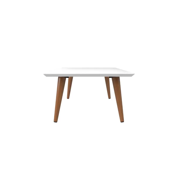 Manhattan Comfort Utopia 11.81x22 High Rectangle Coffee Table with Splayed Legs - White Gloss