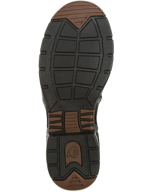 Men's Brown Georgia Boot Athens Chelsea Waterproof Work Boot Size 8