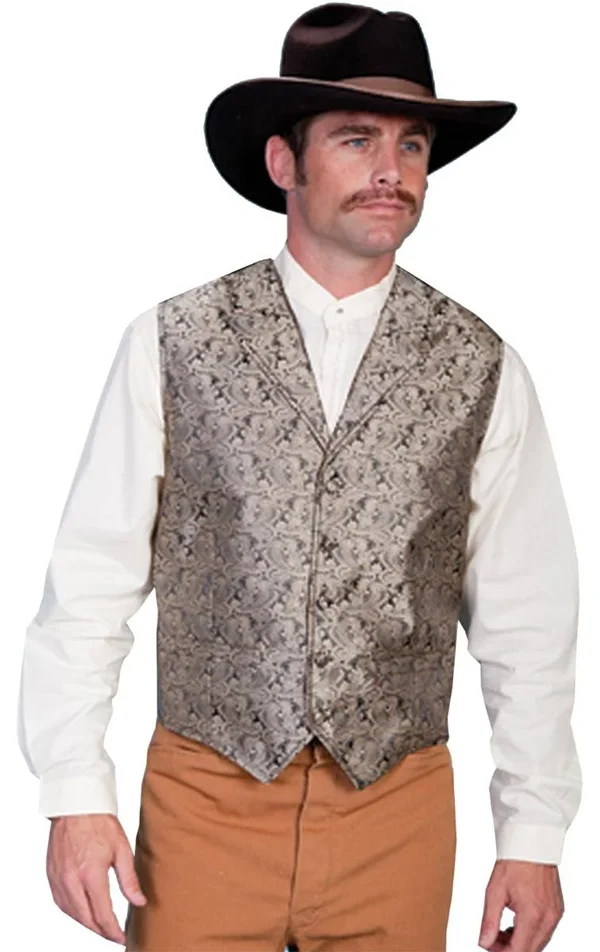 Scully Men's Rangewear Paisley Vest - Grey