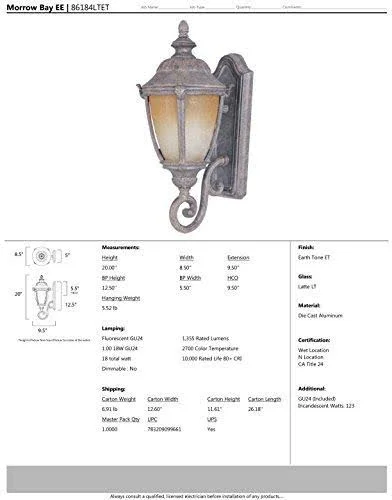 Maxim Lighting 86184LTET Morrow Bay EE Outdoor Wall Light, Earth Tone