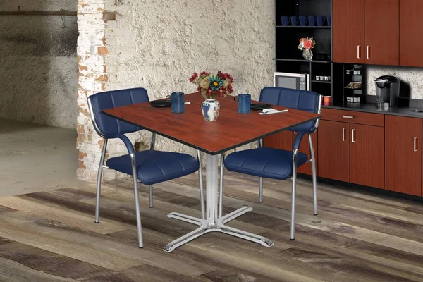 Regency Via 48x22 Square X-Base Table- Mahogany/Chrome