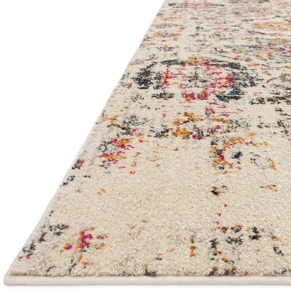 Alexander Home Vintage Paisley Boho Floral Distressed Rug - Ivory/Multi 2&2x22 x 12&