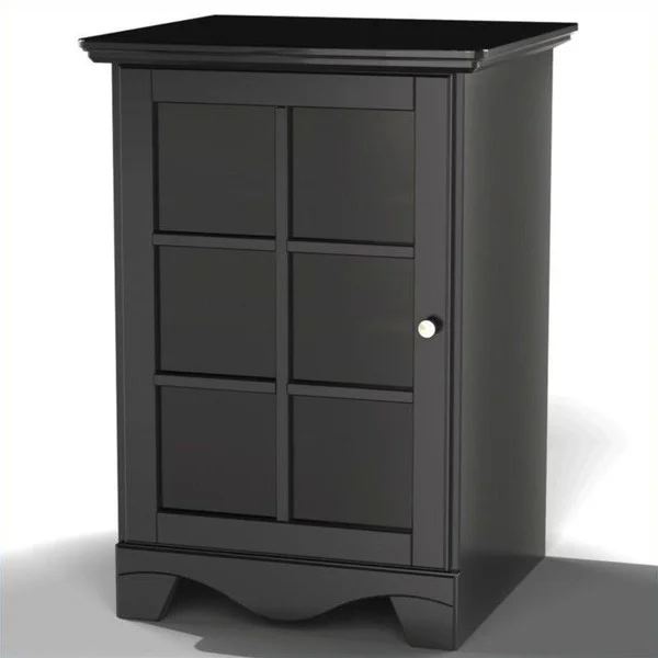 Atlin Designs One Door Audio Tower in Black - AD-425514
