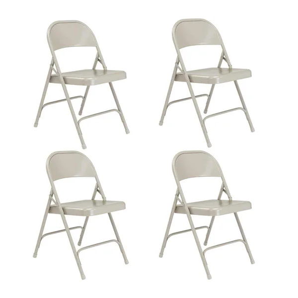 National Public Seating 4 Pack 52 All-Steel Folding Chair, Gray/Gray 52 4