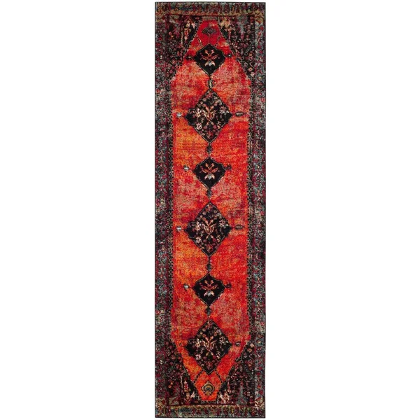 Safavieh Vintage Hamadan Rug Collection VTH217Q - Red, Light Blue - 8& x 10&