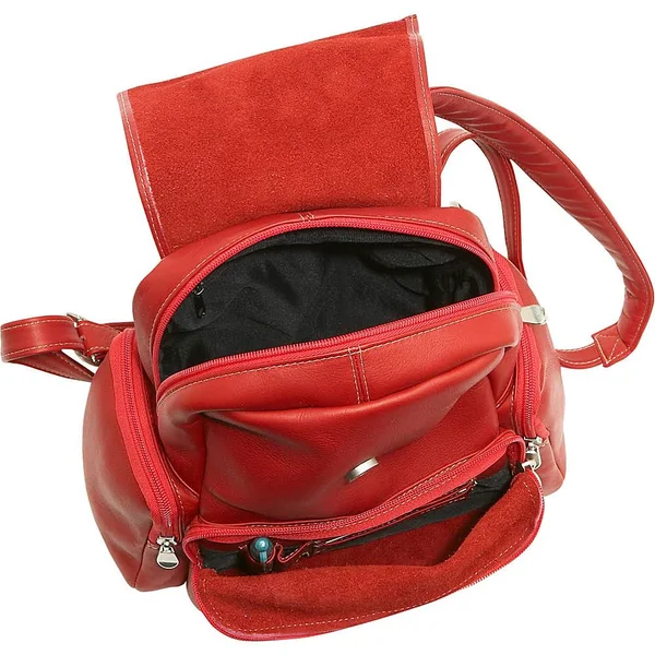 Le Donne Women's Multi Pocket Back Pack Purse - Gray
