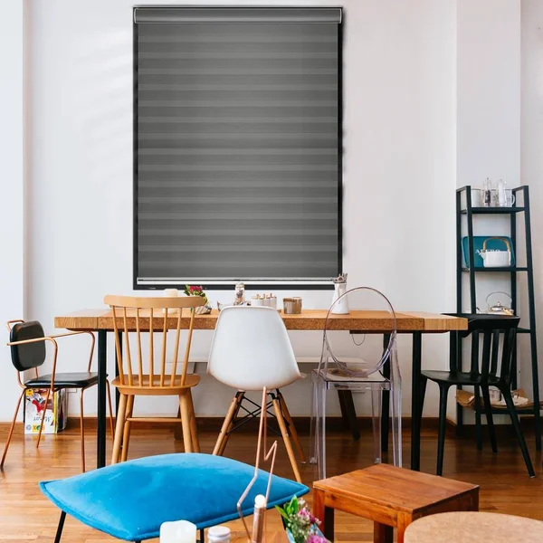 GoDear Design 35-in Gray Room Darkening Cordless Roller Shade Polyester, FZH014006I035072