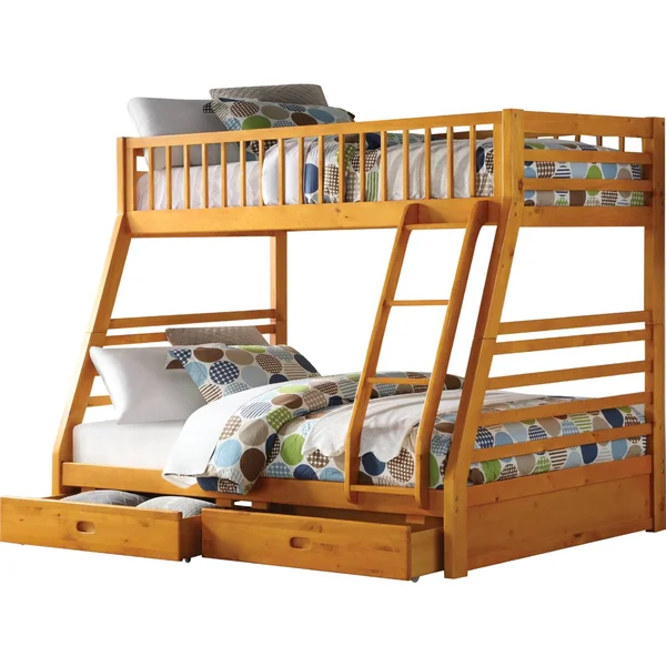 Acme Jason Bunk Bed, Honey Oak, Twin-Over-Full