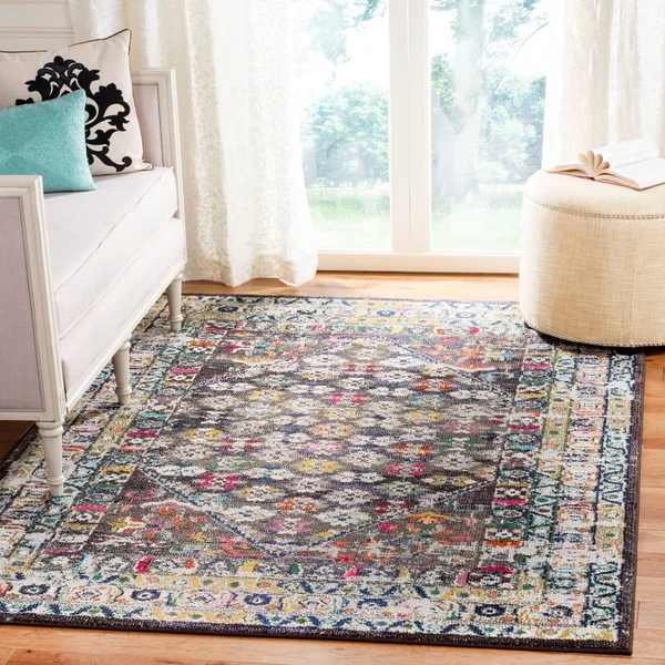 Safavieh Monaco MNC255M 2&2x22 x 8&0x22 Runner Blue, Light Grey Area Rug