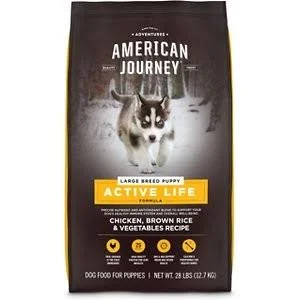American Journey Active Life Formula Large Breed Puppy Chicken - Brown Rice & Vegetables Recipe Dry Dog Food, 28-lb Bag