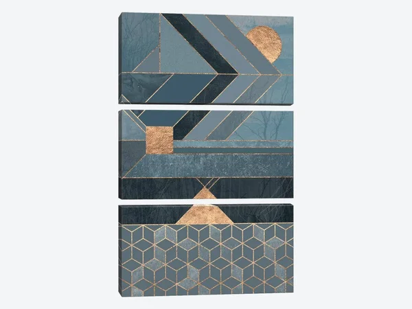 Elisabeth Fredriksson Canvas Art Prints - Nordic Blue ( Decorative Elements > Patterns > Geometric Patterns art)