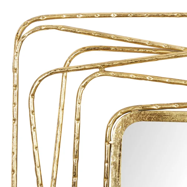 Monroe Lane Metal Contemporary Wall Mirror - Gold