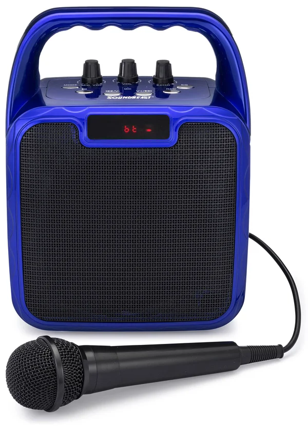 Soundbeast Pegasus Karaoke Machine & Portable PA Speaker System for Kids & Adults - with Microphone & Bluetooth (Blu