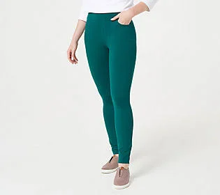 Susan Graver Weekend Regular Premium StretchAnkle Leggings - Size 1X, Rich Mallard