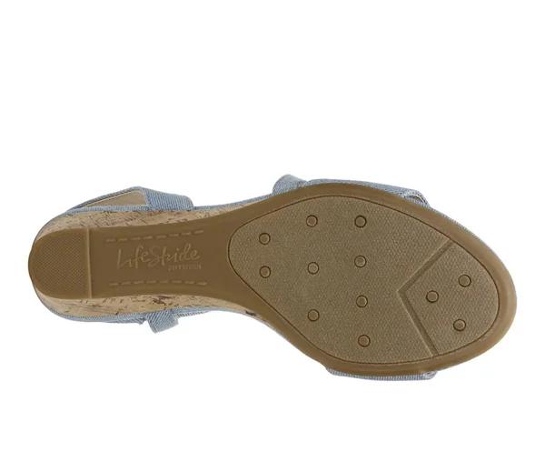 Women's LifeStride Yasmine Wedge Sandal - Light Blue - Size 11