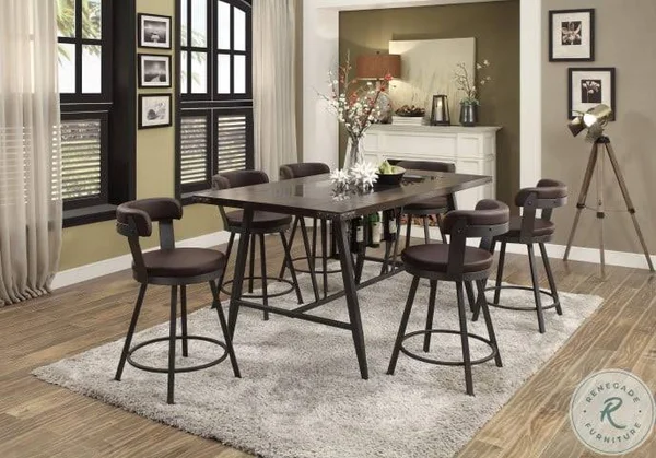 Homelegance Appert Brown Counter Height Chair Set of 2