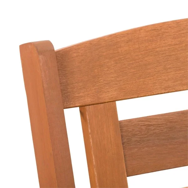 CorLiving Miramar Cinnamon Brown Hardwood Outdoor Bar Height Chairs, Set of 2