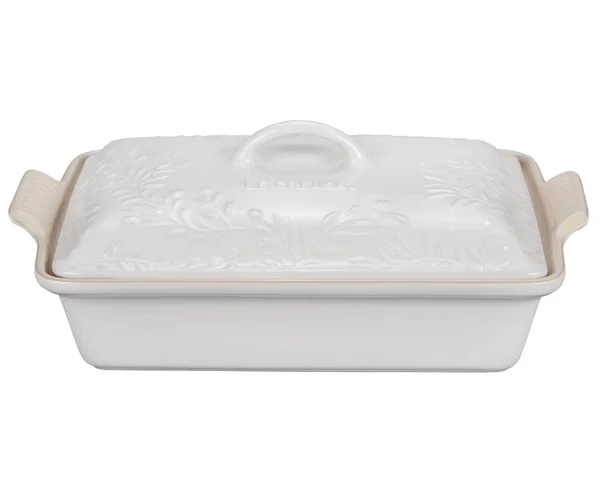 Le Creuset Stoneware Olive Branch Collection Heritage Rectangular Casserole - Matte Cotton, 4 qt.