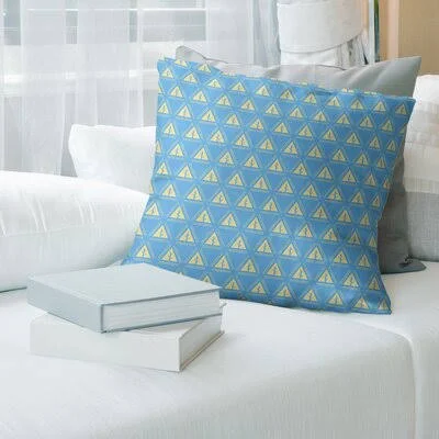 Barbra Minimalist Trees Throw Pillow Cover Brayden Studio Color: Small Teal/Yellow - Size: 20x22 x 20