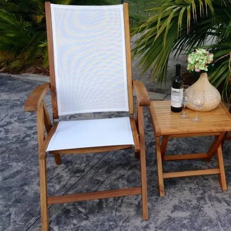Chic Teak California Folding Teak Patio Dining Chair